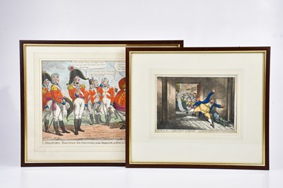 Lot 1751 - AFTER JAMES GILLRAY; an engraving 'Stealing...