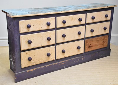 Lot 17 - A Victorian painted pine rectangular chest of...