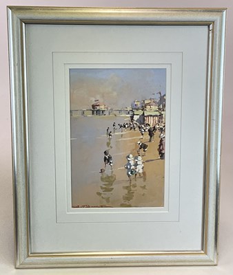 Lot 1517 - BERNARD MCDONALD (born 1944); gouache, beach...
