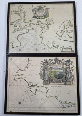 Lot 1429 - Two framed sea charts, 'To the Right...