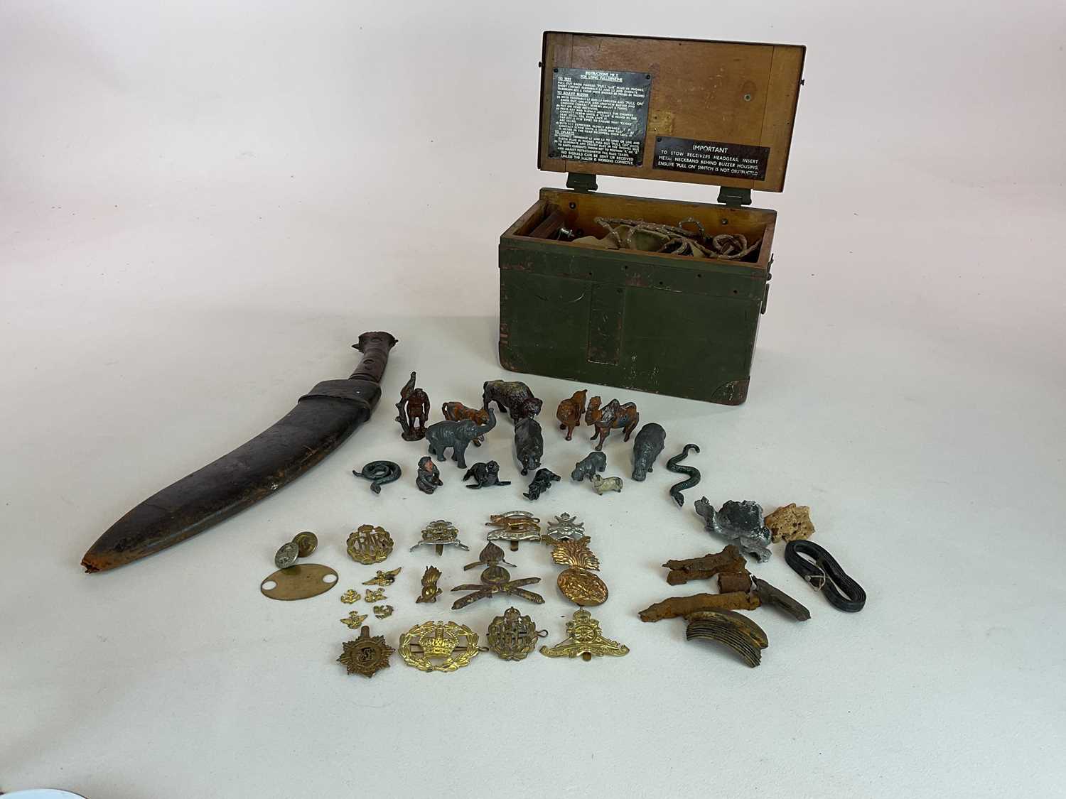 Lot 30 - A military field Morse code tap and telephone...