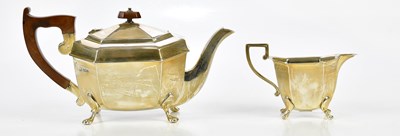 Lot 2007 - VINERS; a George VI hallmarked silver teapot...