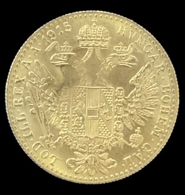 Lot 1602 - An Austro-Hungarian one ducat gold coin,...