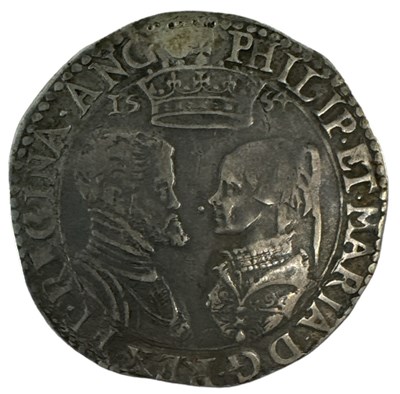 Lot 1583 - A Philip & Mary 1554 silver shilling.