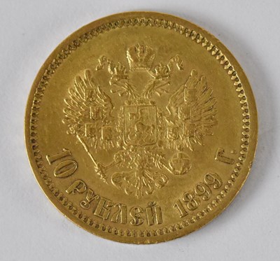 Lot 1569 - A Nicholas II 1899 ten rouble coin, diameter...
