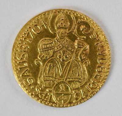 Lot 1605 - A John Ernest, Salzburg one half ducat, 1704,...