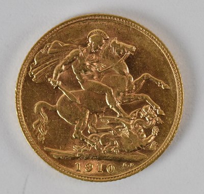Lot 1571 - An Edward VII 1910 full sovereign.