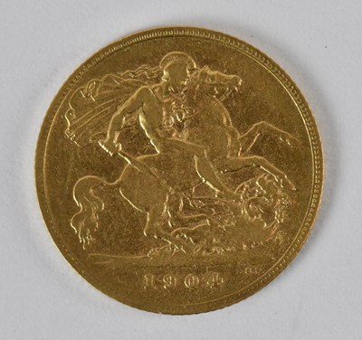 Lot 1590 - An Edward VII 1904 half sovereign.