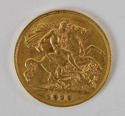Lot 1591 - An Edward VII 1910 half sovereign.