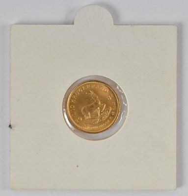 Lot 1603 - A 1981 1/10 oz fine gold krugerrand.