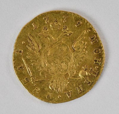 Lot 1610 - A Katharina II Russian 1779 gold coin.