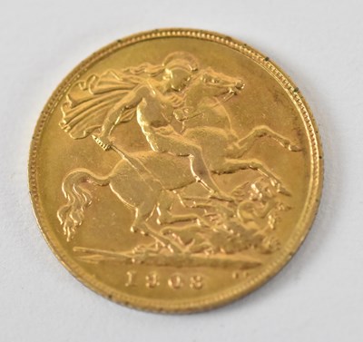 Lot 1600 - An Edward VII 1908 half sovereign.