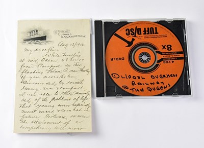 Lot 730 - RMS MAURETANIA; a letter written on a single...