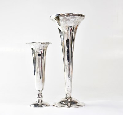 Lot 898 - A hallmarked silver trumpet vase, height...
