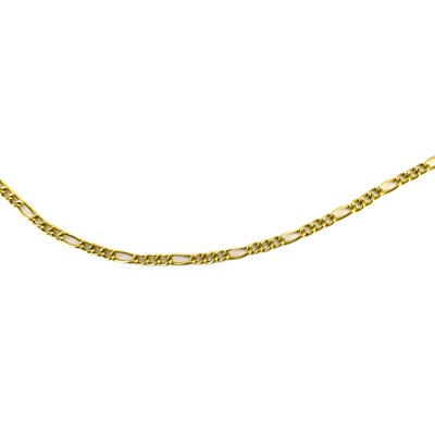 Lot 997 - A 9ct gold Figaro link necklace with lobster...