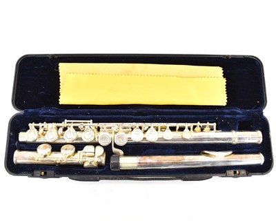 Lot 832 - A three-piece silver plated 'Jazz' flute in...
