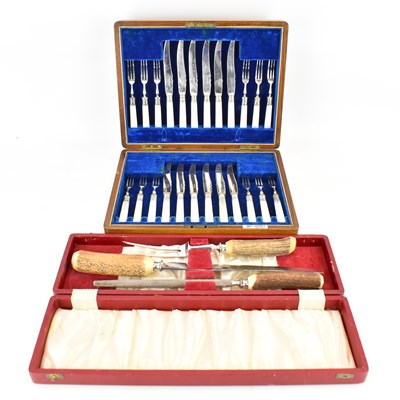 Lot 896 - A cased twenty-four piece mother of pearl...