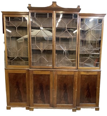 Lot 3 - A good large 19th century breakfront bookcase,...