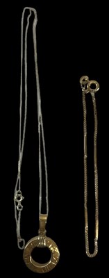 Lot 1522 - A 9ct yellow gold pendant suspended on a 9ct...