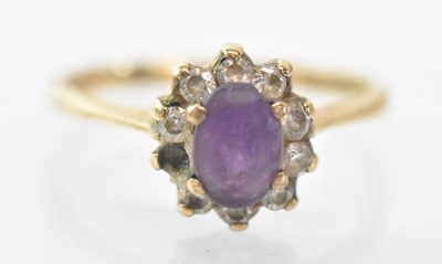 Lot 1500 - A 9ct yellow gold amethyst set ring, the...