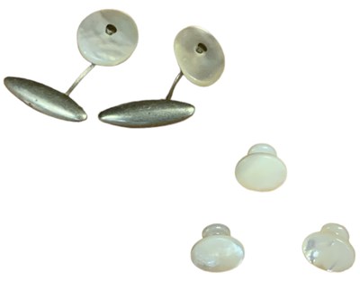 Lot 1523 - A pair of stainless steel and mother of pearl...
