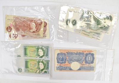 Lot 939 - Mixed British banknotes comprising three...