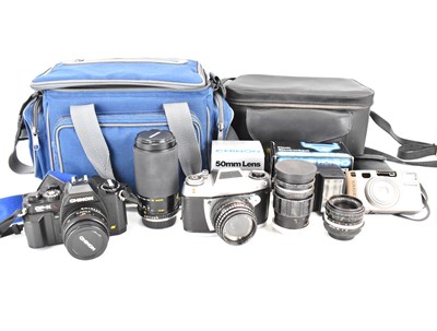 Lot 848 - Two vintage cameras and equipment comprising...