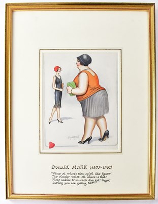 Lot 786 - DONALD MCGILL (1875-1962); watercolour...