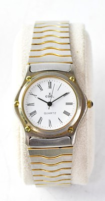Lot 1063 - EBEL; a stainless steel wristwatch, the white...