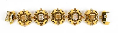 Lot 826 - ATELIER SWAROVSKI BY LANVIN; a heavy gold tone...