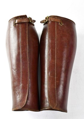 Lot 616 - A pair of WWI officer's leather calf gaiters,...