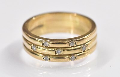 Lot 1483 - A 9ct yellow gold cubic zirconia ring, set...