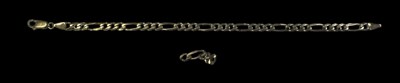 Lot 1482 - A 9ct yellow gold bracelet with two spare...