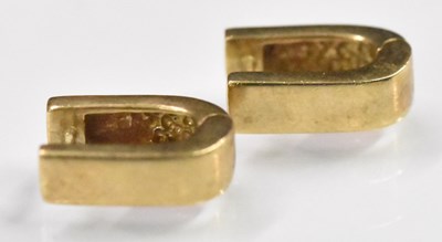Lot 1513 - A pair of 9ct yellow gold U-shaped earrings,...