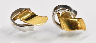 Lot 1515 - A pair of 9ct yellow and white gold earrings,...