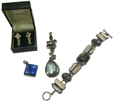 Lot 1451 - A quantity of silver and costume jewellery,...