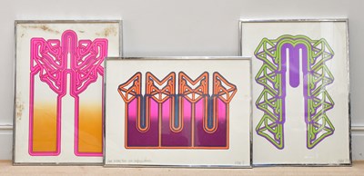 Lot 1724 - G WYNN; three 1970’s psychedelic prints, each...