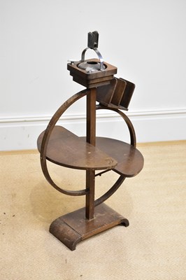 Lot 2039 - An Art Deco oak and chrome smoker's table,...