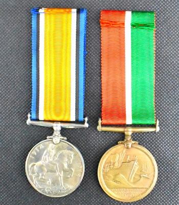 Lot 597 - Two WWI military medals comprising a...