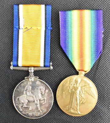 Lot 603 - A pair of WWI medals comprising the War Medal...