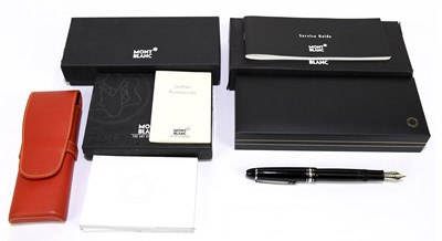 Lot 733 - MONTBLANC; a fountain pen with 14K nib,...