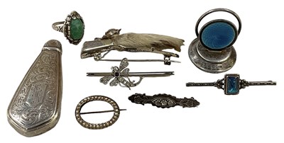 Lot 1509 - A George V hallmarked silver and blue enamel...
