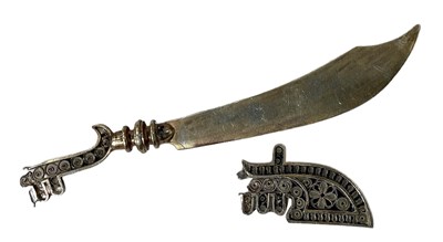 Lot 1440 - A platinum 950 grade Islamic butter knife with...