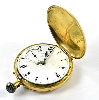 Lot 2327 - An 18ct gold full hunter crown wind pocket...