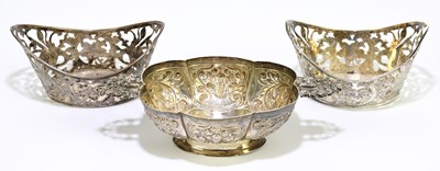 Lot 2150 - A Dutch silver twin handled footed bowl with...
