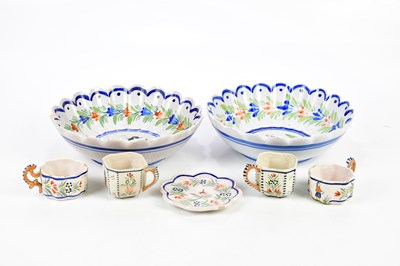 Lot 1455 - QUIMPER; a small selection of ceramics...
