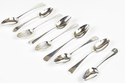 Lot 2153 - A late 18th century silver lace back teaspoon,...