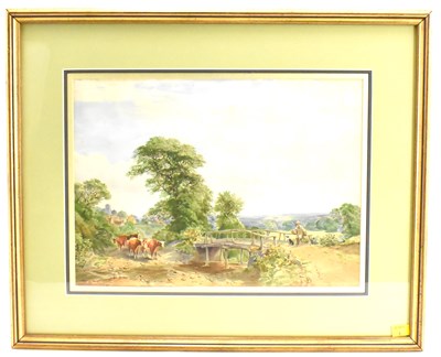 Lot 790 - HENRY JUTSUM (1816-1869); watercolour, farmer...