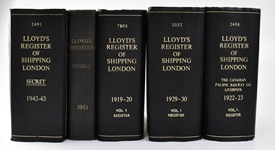 Lot 722 - LLOYD'S REGISTER OF SHIPPING LONDON; five...