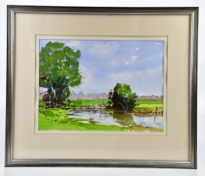 Lot 1824 - ALAN BENSON; watercolour, rural landscape,...